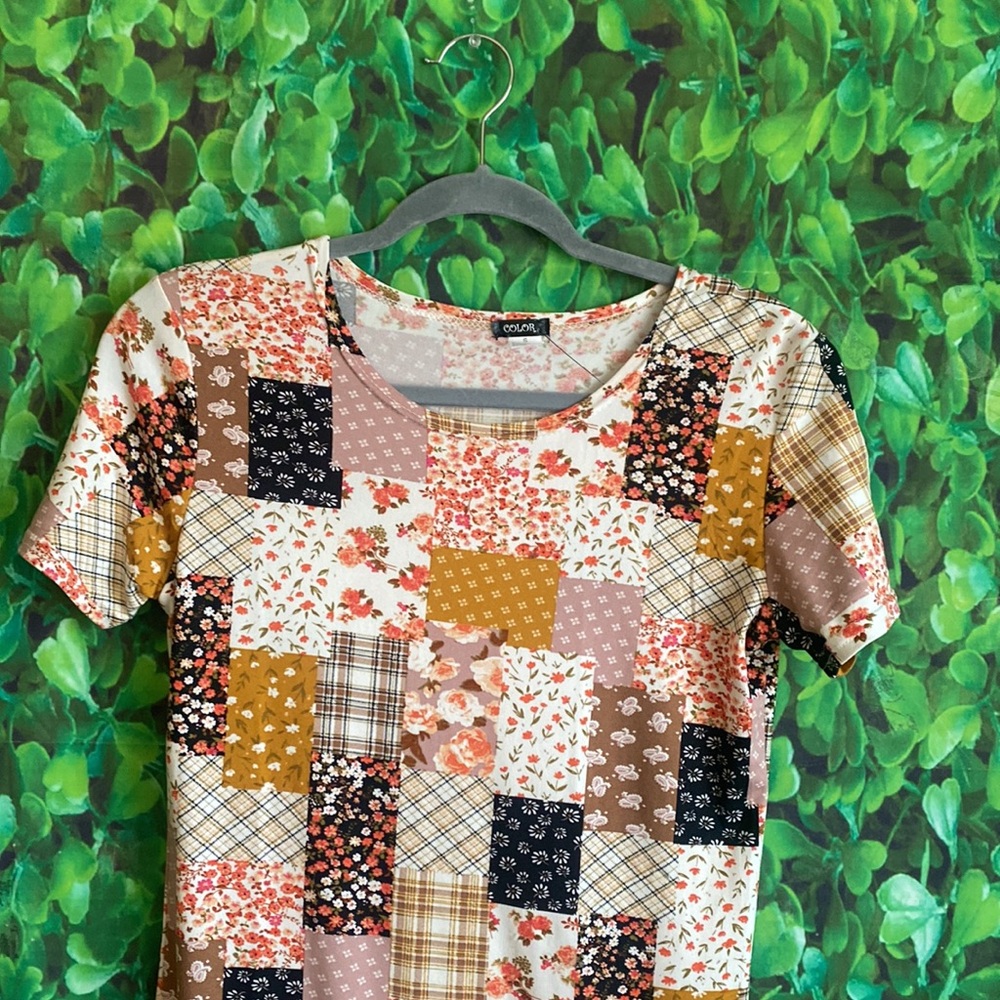 Color - NWOT Patchwork Dress - Picture 3 of 5